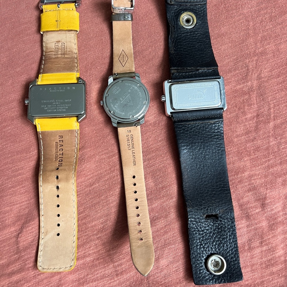 Bundle of 3: Kenneth Cole, PUMA, Fossil Leather Watches - Picture 2 of 6